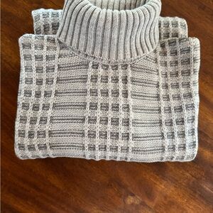 ASOS Ribbed Turtleneck Sweater in Light Gray